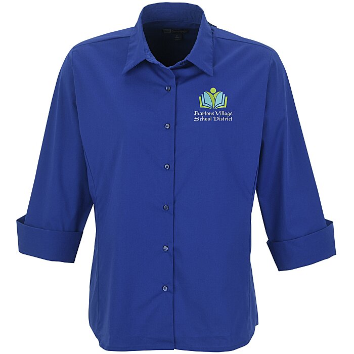 Custom Easy Care 3/4 Sleeve Stretch Poplin Blouse - Ladies'