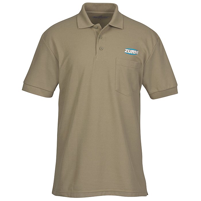 Custom Soft Touch Pique Sport Shirt with Pocket - Men's