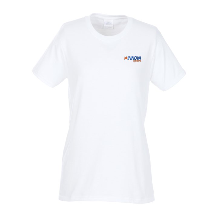Custom Gildan Ultra Cotton T-Shirt - Ladies' - Embroidered - White
