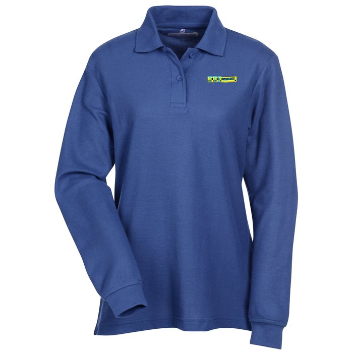 Custom Soft Touch Pique LS Sport Shirt - Ladies'