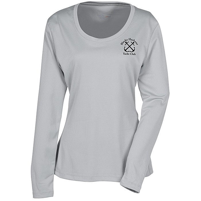 Custom Popcorn Knit Performance Long Sleeve Tee - Ladies' - Screen