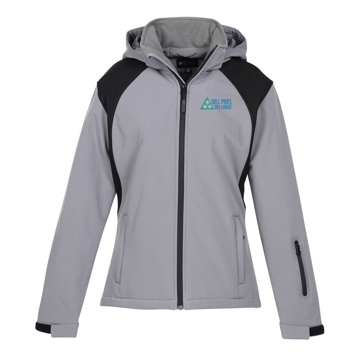 Custom Contrasting Colour Hooded Soft Shell Jacket - Ladies'