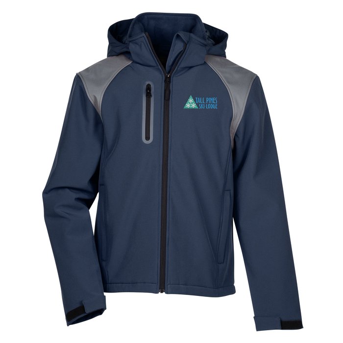 Custom Contrasting Colour Hooded Soft Shell Jacket - Men's - 24 hr