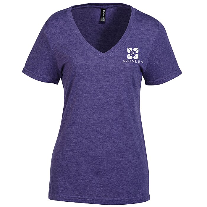 Custom Primease Tri-Blend Deep V-Neck Tee - Ladies' - Screen
