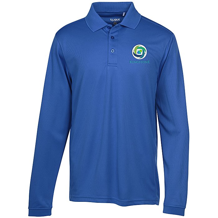 Custom Ice Performance Pique Long Sleeve Polo - Men's