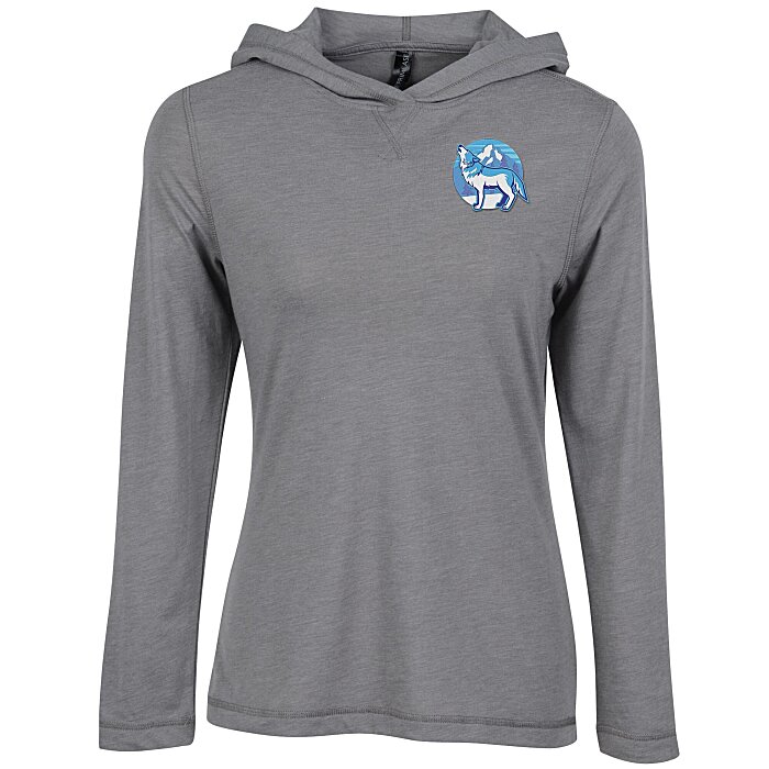 Custom Primease Tri-Blend Hooded Tee - Ladies' - Embroidered