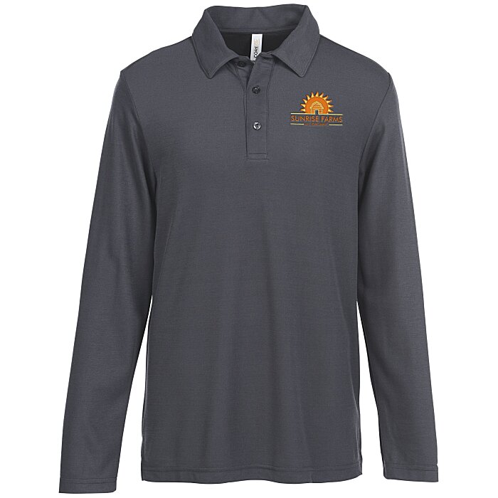 Custom Fusion ChromaSoft Long Sleeve Pique Polo - Men's
