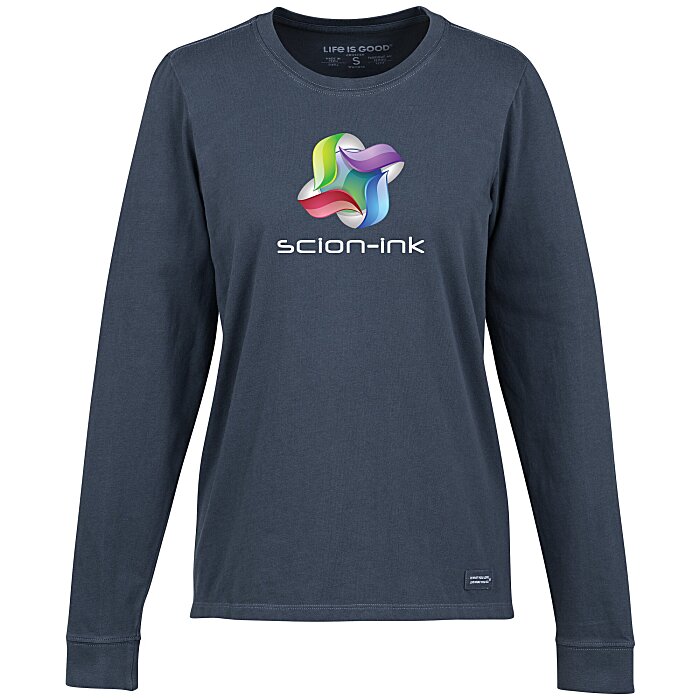 Custom Life is Good Crusher Long Sleeve Tee - Ladies' - Full Colour