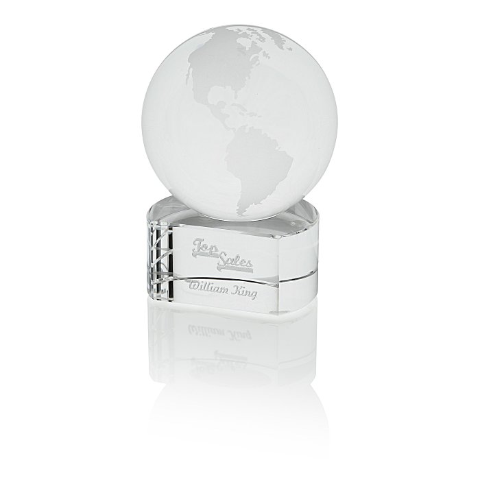 Custom Crystal World Award - 4 inches