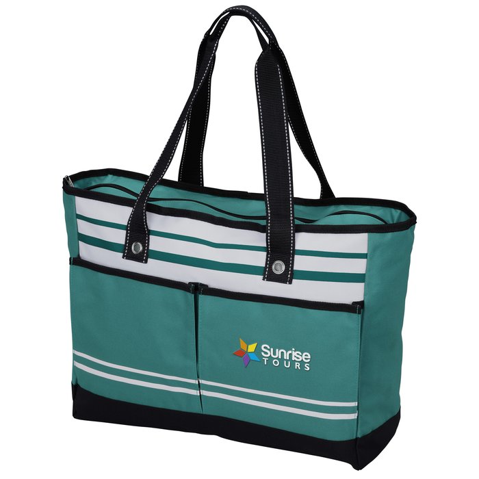 Custom Striped Bonita Tote - Embroidered