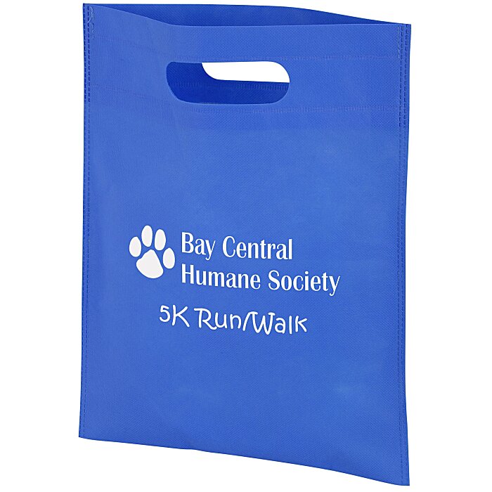 Custom Non-Woven Cut-Out Handle Bag - 14 inches x 11 inches - 24 hr