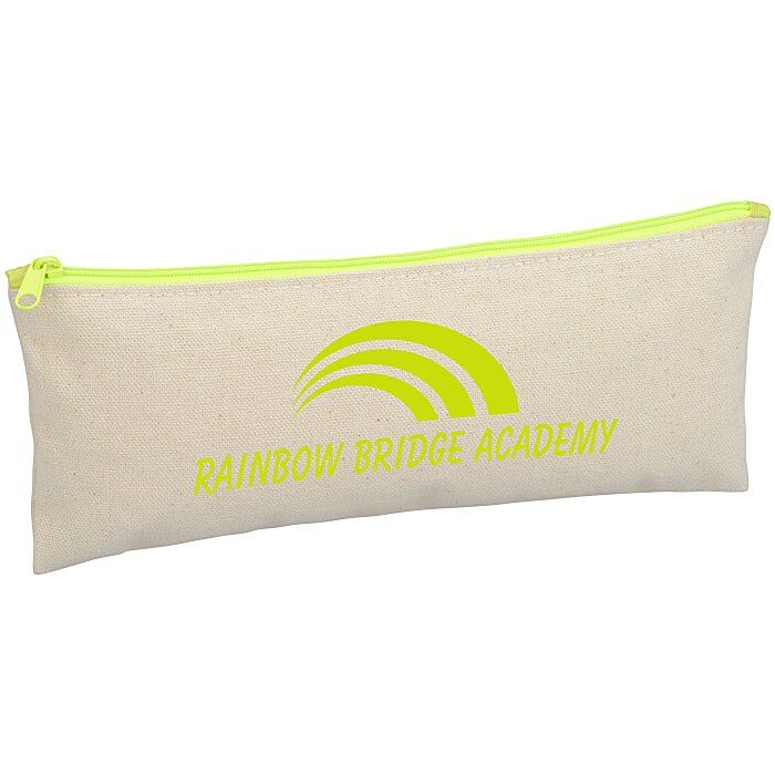 Custom Chroma Zip Cotton Pouch - 4 inches x 9 3/4 inches