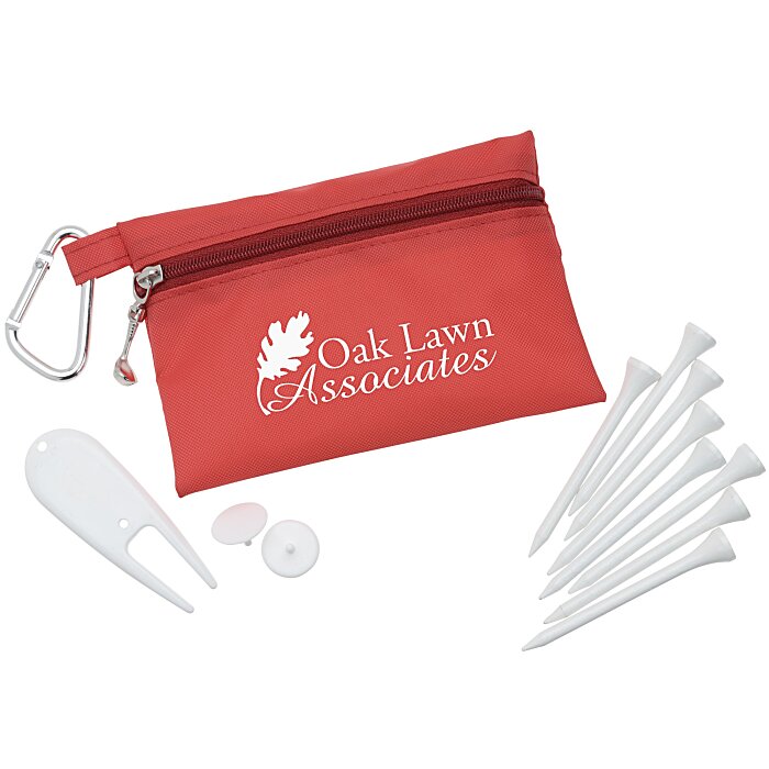 Custom Zipper Pack Golf Tee Kit