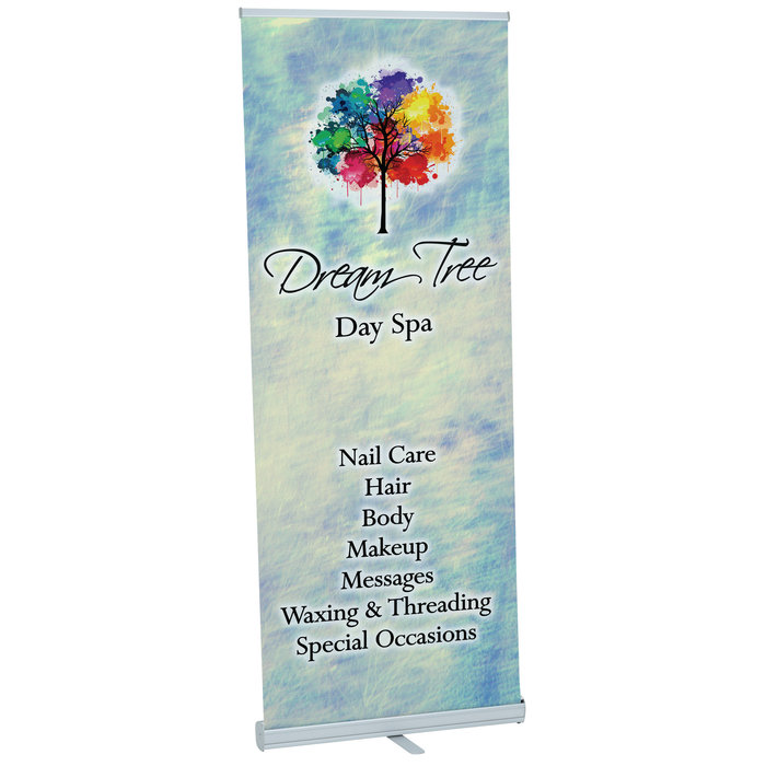 Custom Single Foot Retractable Fabric Banner Display - 33 1/2 inches