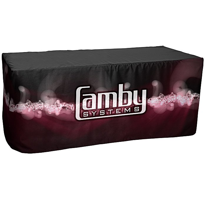 Custom Serged Closed-Back Fitted Table Cover - 6 feet - Full Colour