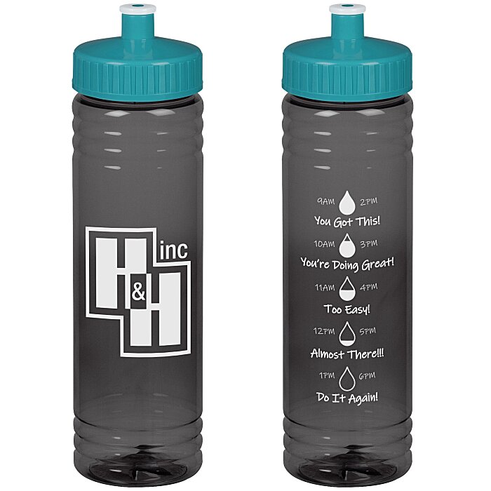Custom Halcyon Water Bottle with Droplet Graphics - 24 oz