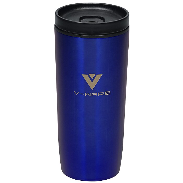 Custom Accent Stainless Travel Mug - 16 oz - Colours - Laser Engraved