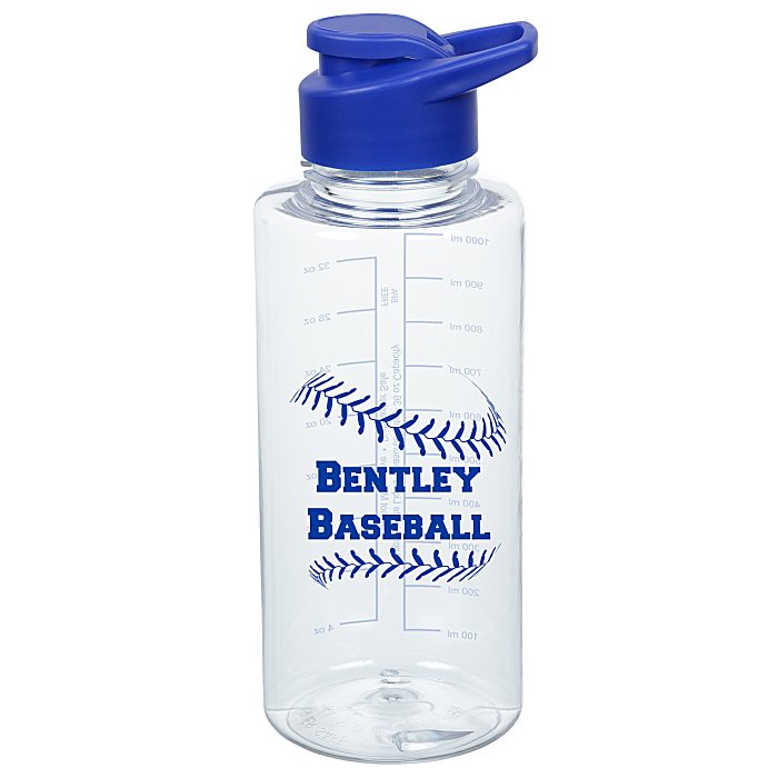 Custom Clear Impact Mountain Bottle with Flip Carry Lid - 36 oz