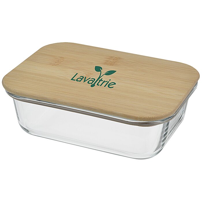 Custom Glass Food Container with Bamboo Lid