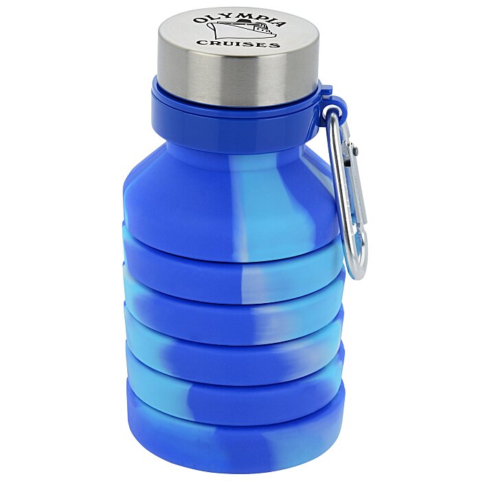 Custom Zigoo Silicone Collapsible Bottle - 18 oz - Iced