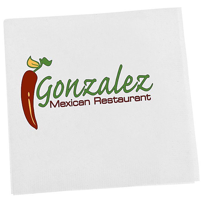 Custom Beverage Napkin - 1-ply - White - Full Colour