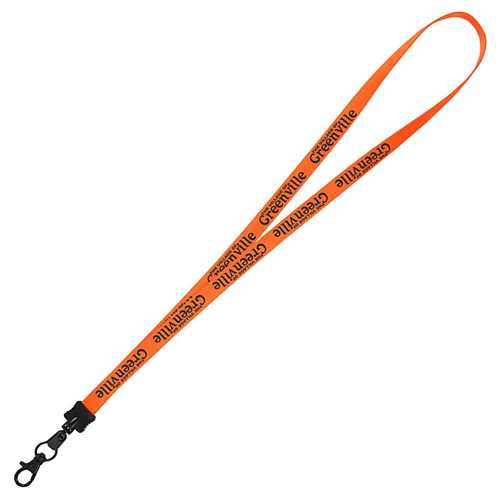 Custom Smooth Nylon Lanyard - 1/2 inch - 32 inches - Metal Lobster Claw