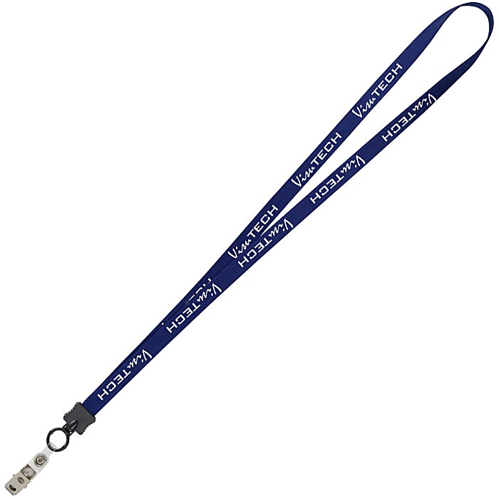 Custom Smooth Nylon Lanyard - 1/2 inch - 36 inches - Snap with Metal Bulldog Clip