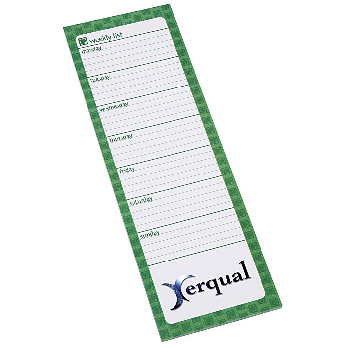 Custom Souvenir Magnetic Manager Notepad - Weekly - 50 Sheet