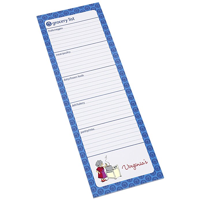Custom Souvenir Magnetic Manager Notepad - Grocery - 50 Sheet