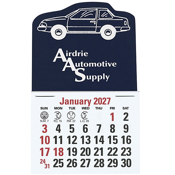 Custom Stick Up Calendar - Car