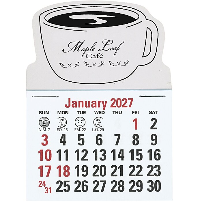 Custom Stick Up Calendar - Coffee Cup