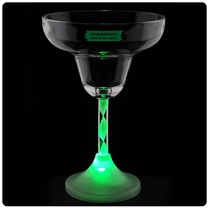 Custom Margarita Glass with Light-Up Spiral Stem - 8 oz.
