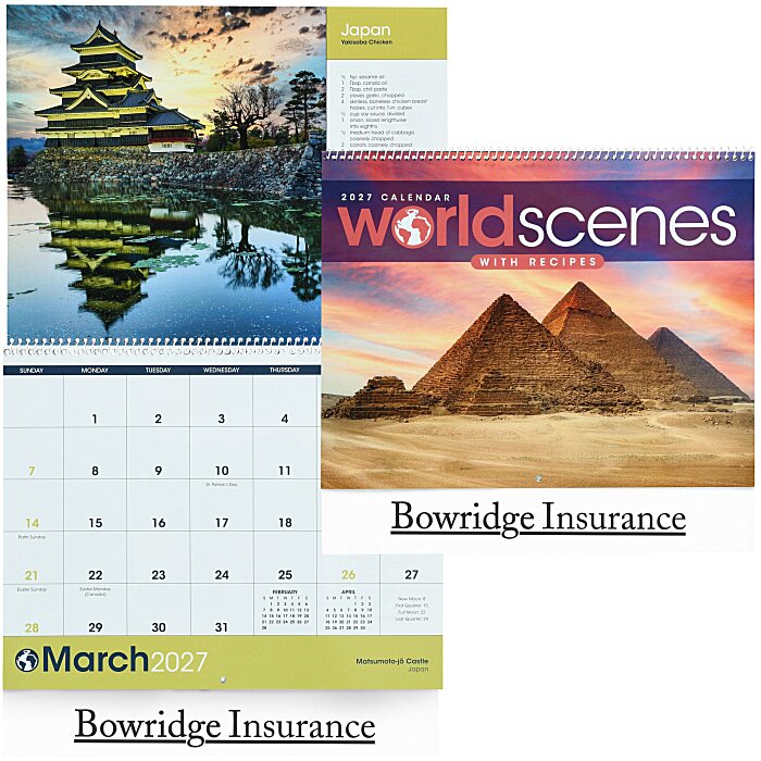 Custom World Scenes with Recipes Calendar