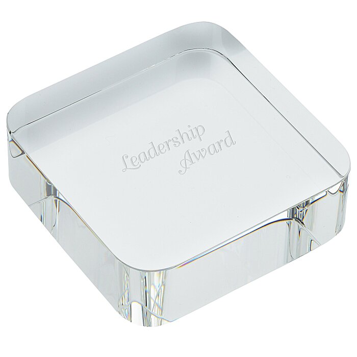 Custom Square Icon Crystal Paperweight