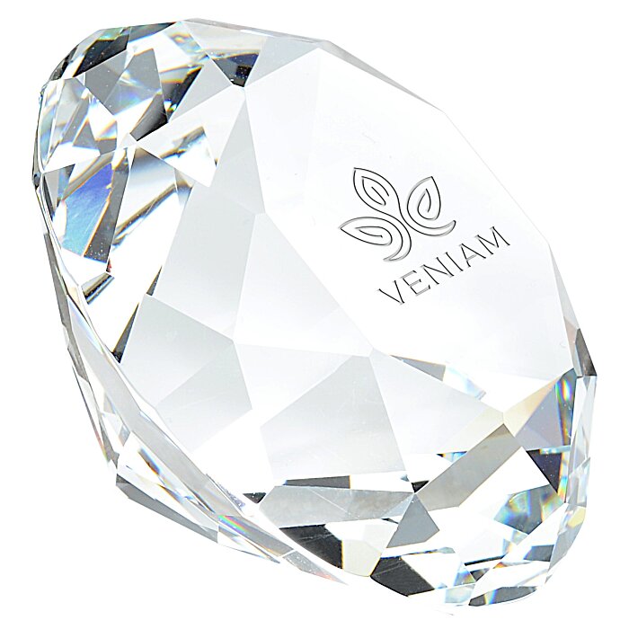 Custom Gemstone Crystal Paperweight - Clear