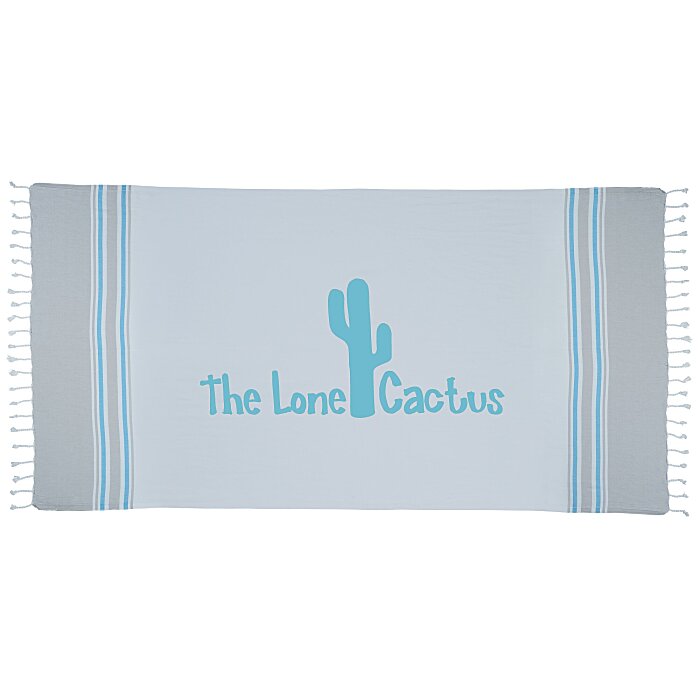 Custom Turkish Peshtemal Beach Towel - White