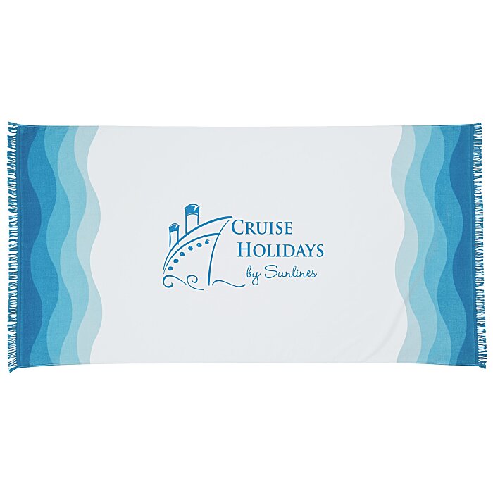 Custom Gradient Edge Velour Beach Towel