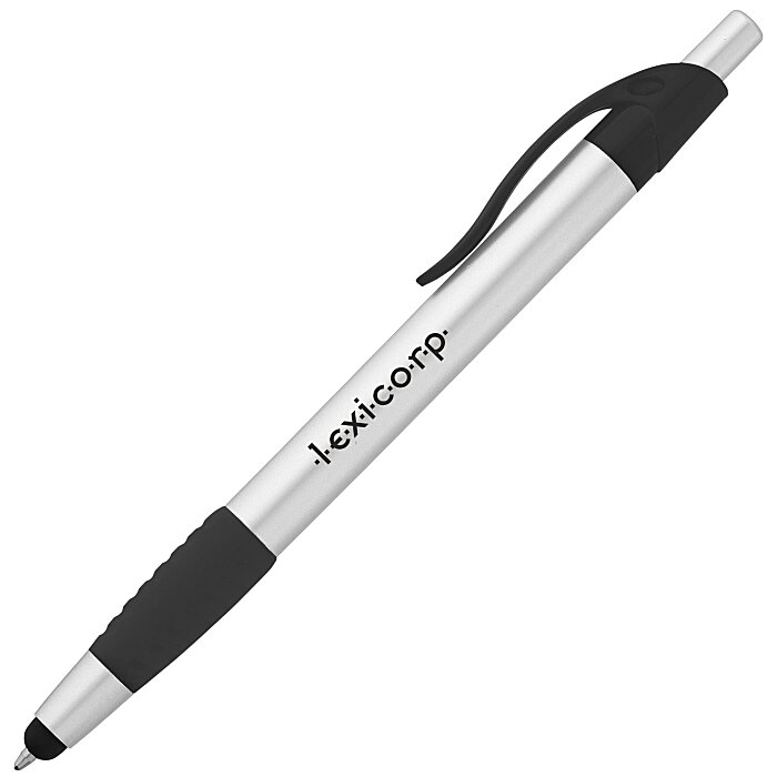 Custom Simplistic Stylus Grip Pen - Silver