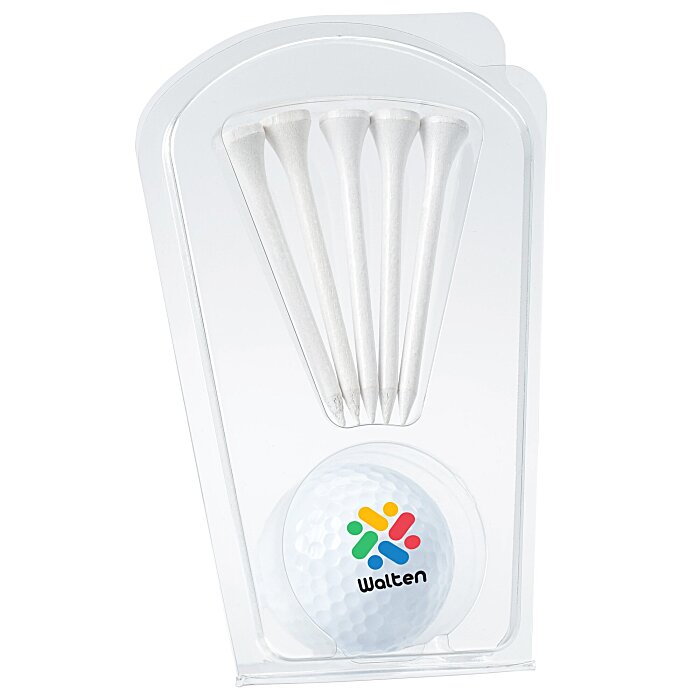 Custom Golf Ball and Tee Clam Pack