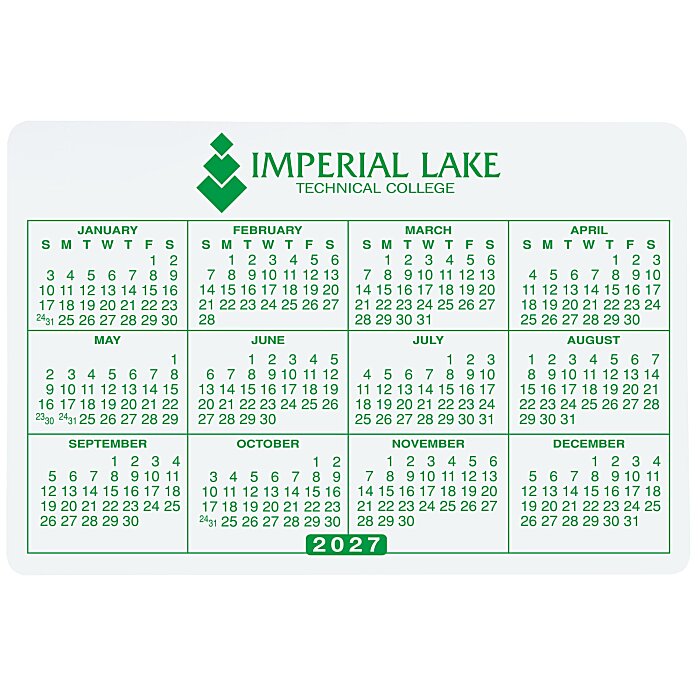Custom Removable Laptop Calendar - 2-3/4