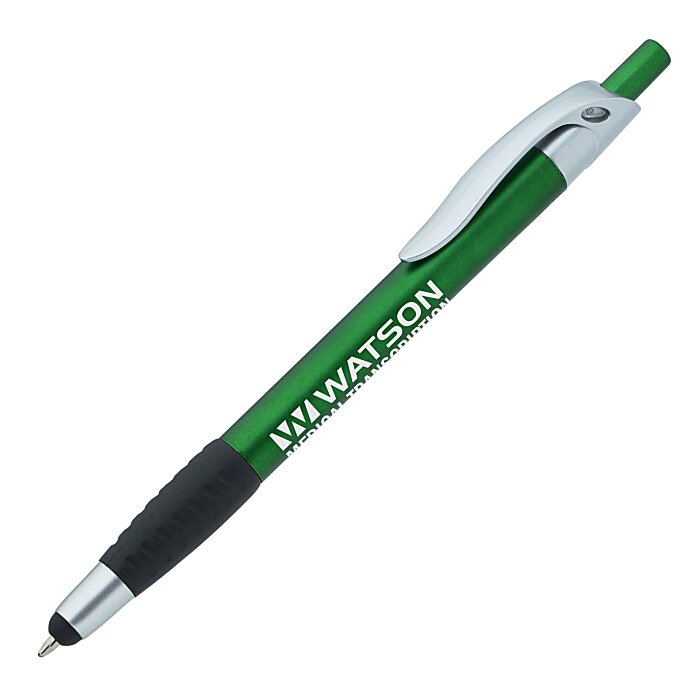 Custom Simplistic Stylus Grip Pen - Metallic - Silver