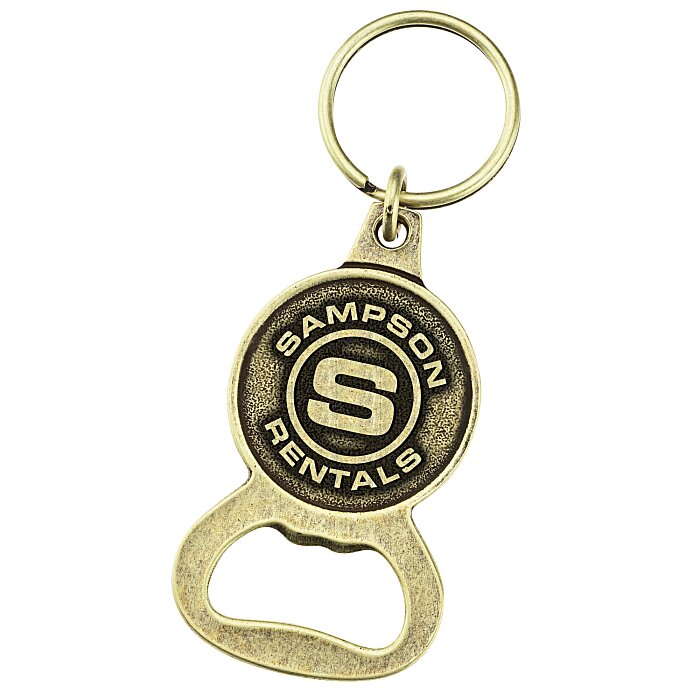 Custom Econo Bottle Opener Keychain - Circle