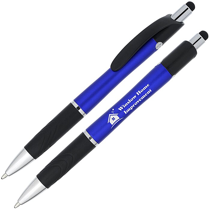 Custom Souvenir Emblem Stylus Pen - Metallic