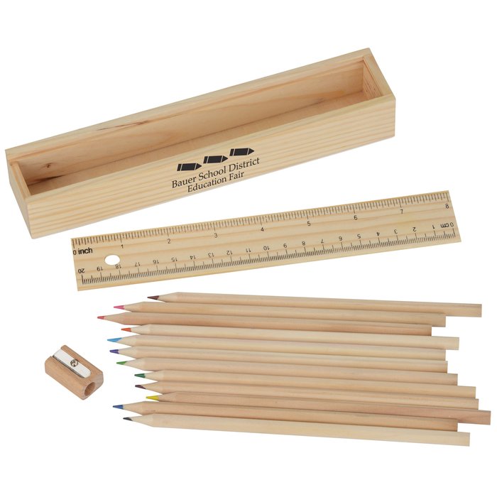 Custom Pencil Crayons & Ruler Box