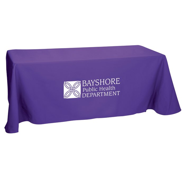 Custom Hemmed Open-Back Poly/Cotton Table Throw - 6'
