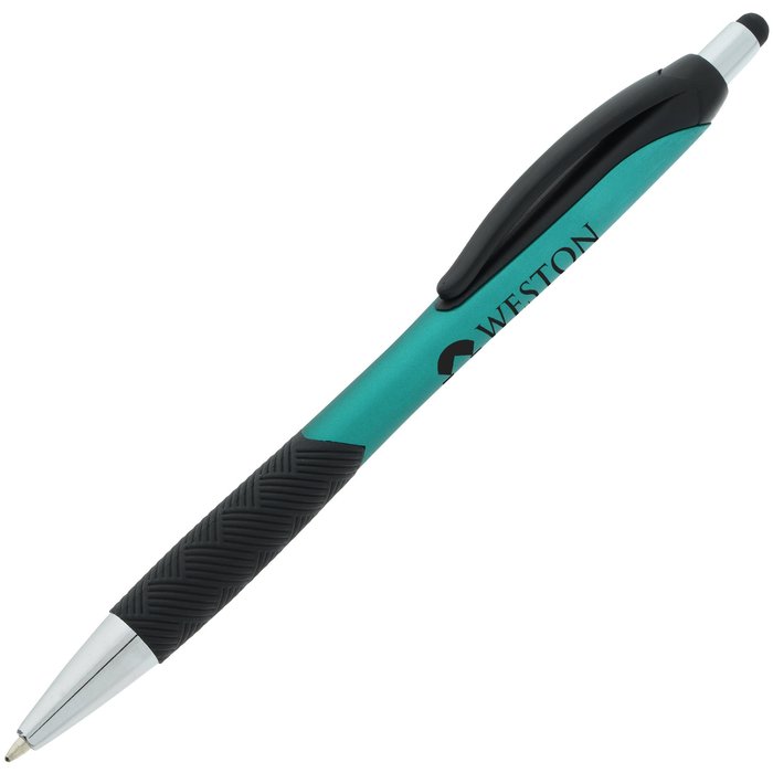 Custom Pattern Grip Stylus Pen - Metallic
