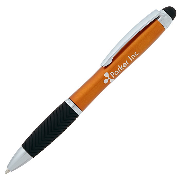 Custom Evantide Light-Up Logo Stylus Twist Pen - Metallic