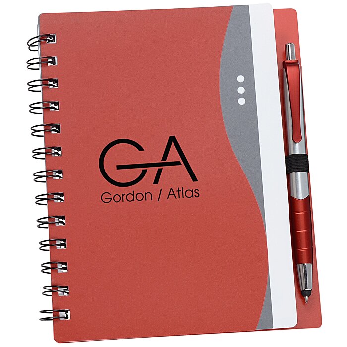 Custom Bellevue Spiral Notebook with Stylus Pen