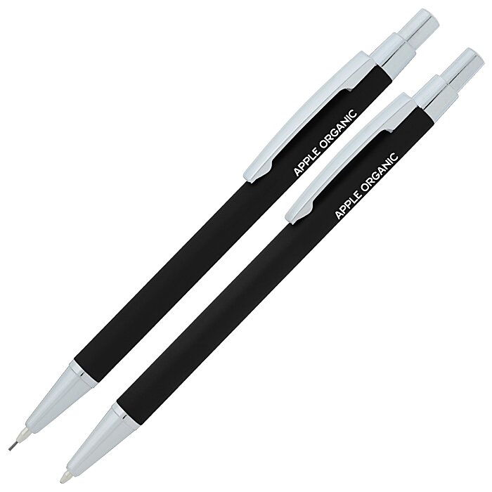 Custom Derby Slim Soft Touch Metal Pen & Mechanical Pencil Set