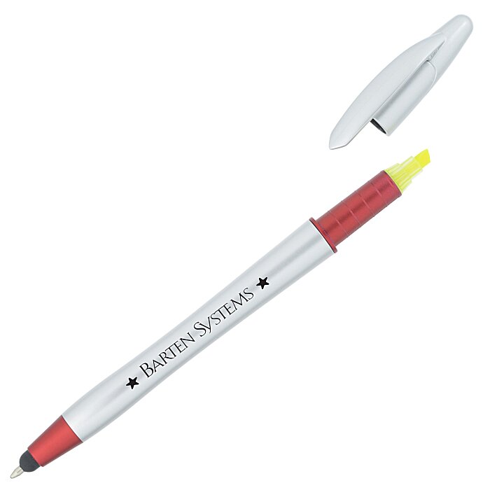 Custom Modi Stylus Twist Pen / Highlighter - Silver